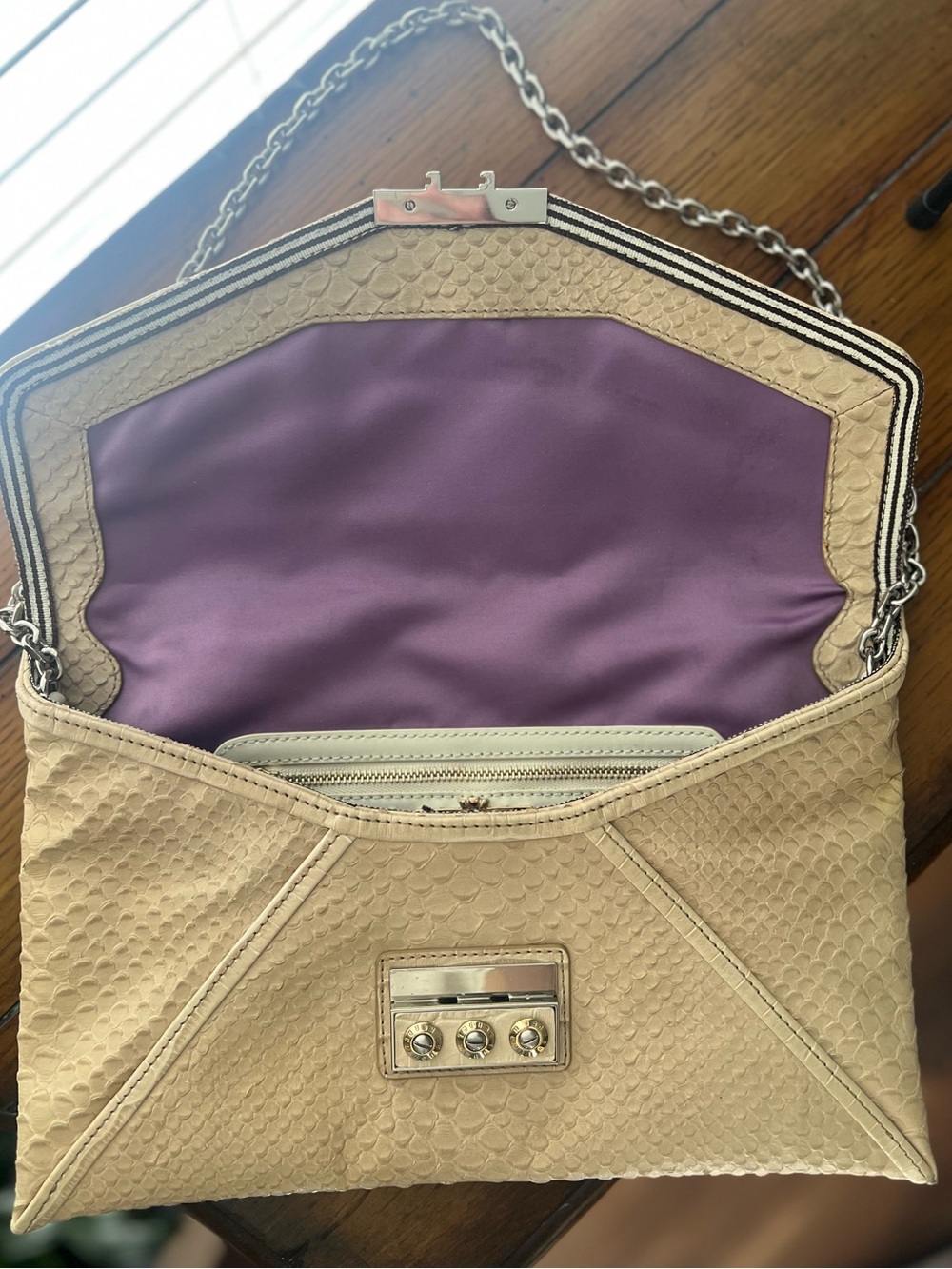 Henri Bendel Exotic Rivington Envelope Clutch Evening Bag - Genuine Watersnake - Picture 4 of 10